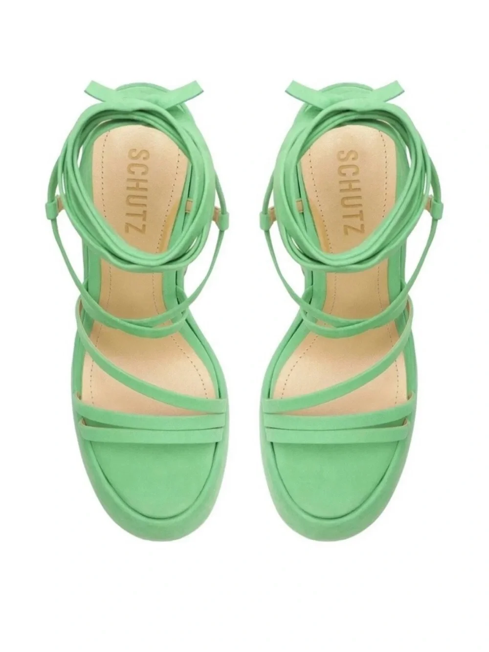 Schutz nubuck platform lace up heels